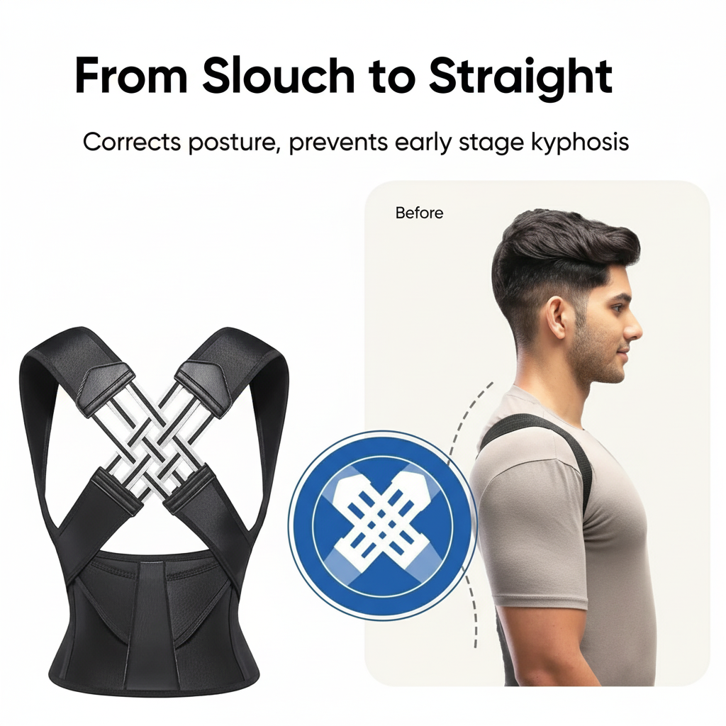 TruVibe™ Back Posture Corrector Belt - Adjustable Shoulder Support Brace for Pain Relief | Men & Women